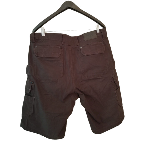 RW Rugged Wear Flex Cargo Men's Shorts Brown Size 36Wx22L‎ Inseam 11 in - Picture 2 of 8